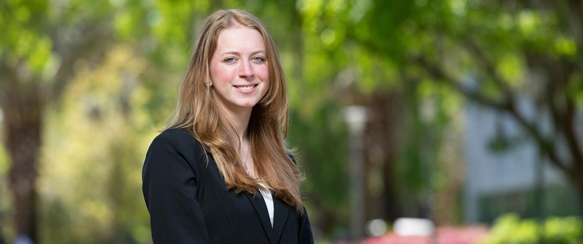 portrait of chemical engineering student brooke gilbert outside the famu-fsu college of engineering