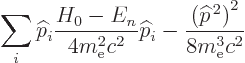 \begin{displaymath}
\sum_i {\widehat p}_i \frac{H_0-E_n}{4m_{\rm e}^2c^2}{\wide...
...i
- \frac{\left({\widehat p}^{ 2}\right)^2}{8m_{\rm e}^3c^2}
\end{displaymath}