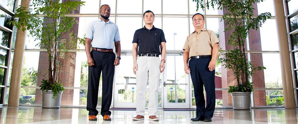 Professors Tarik Dickens, Chad Zeng and Richard Liang